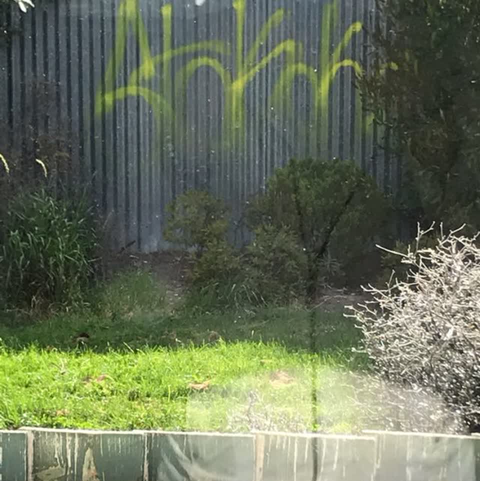 The photograph attached to this graffiti report