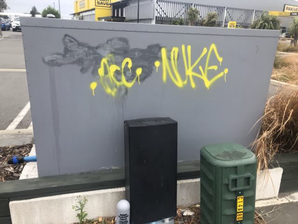 The photograph attached to this graffiti report