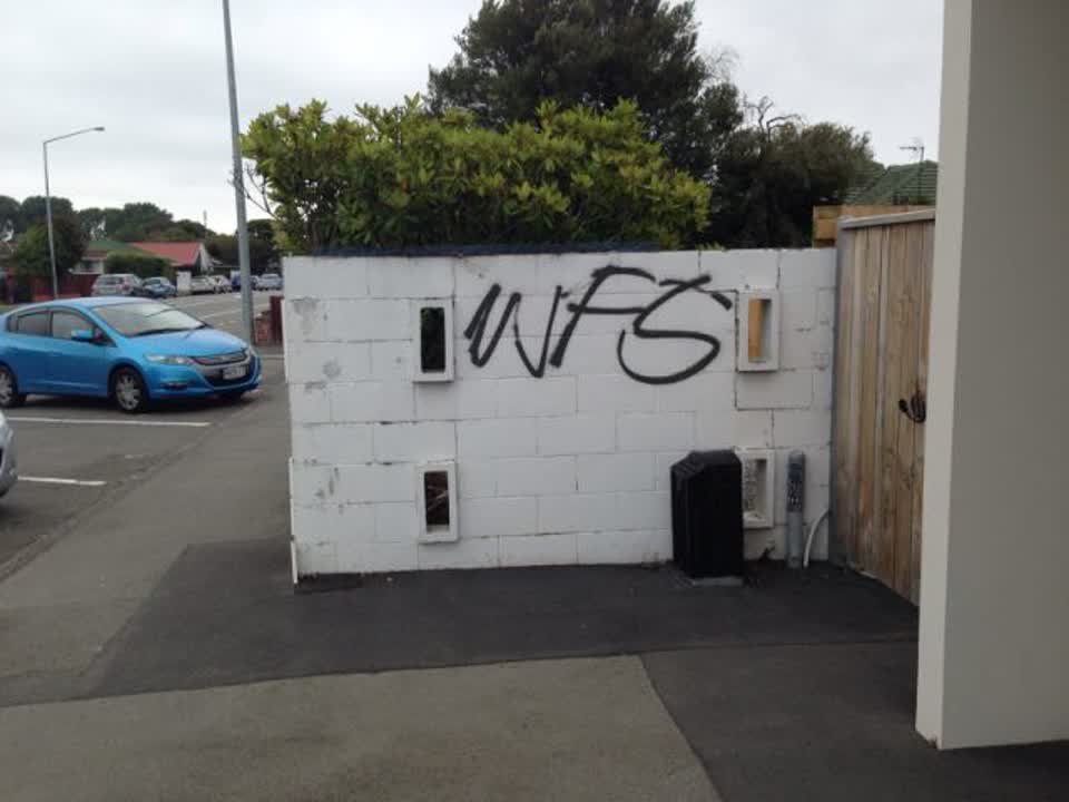 The photograph attached to this graffiti report