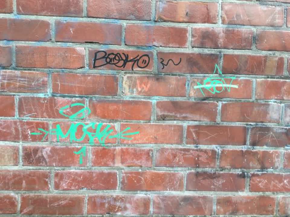 The photograph attached to this graffiti report