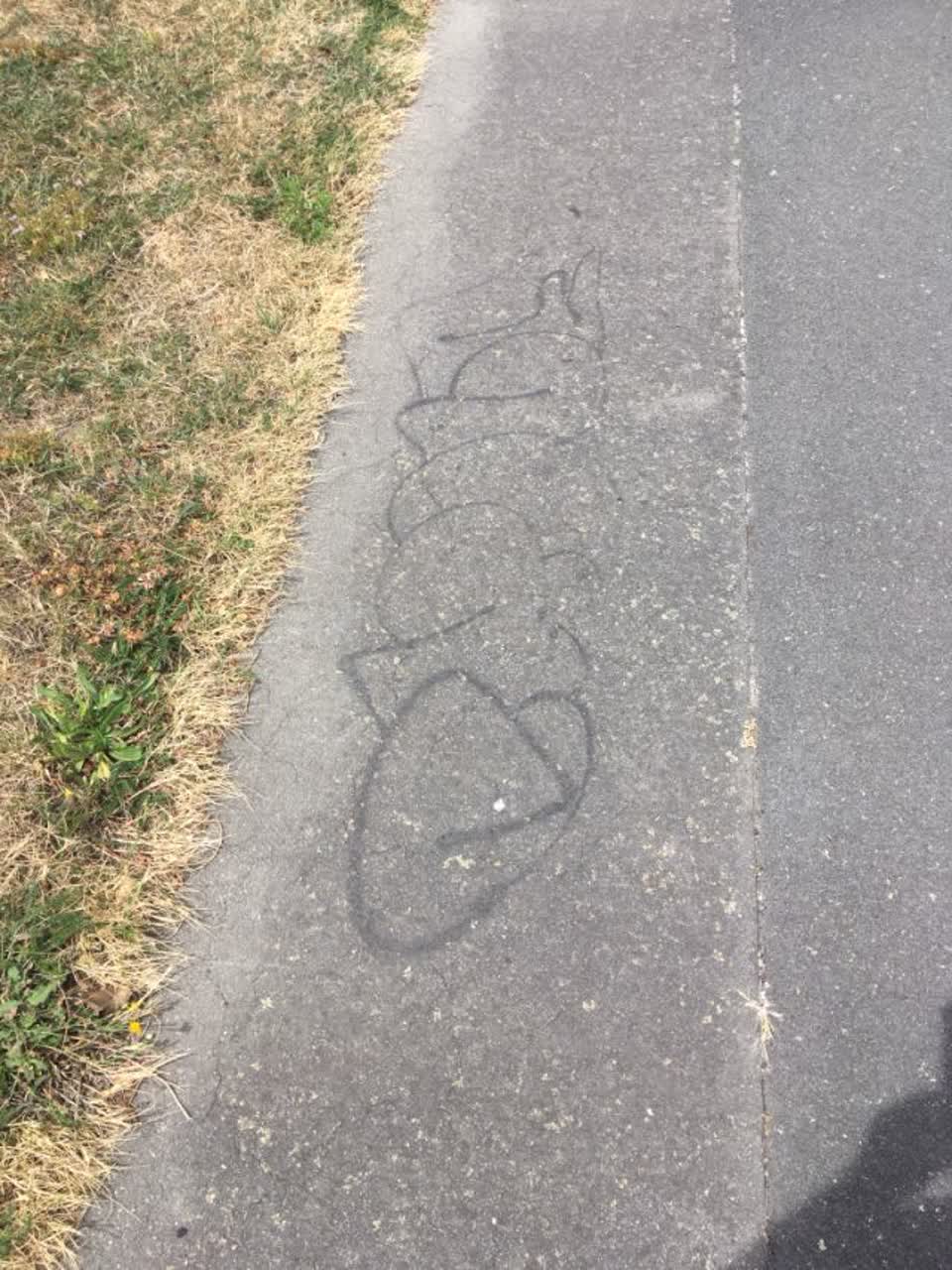 The photograph attached to this graffiti report