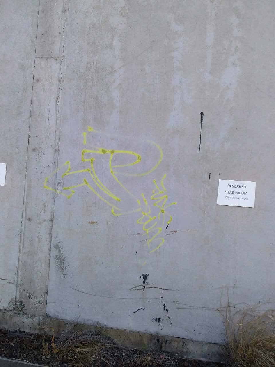 The photograph attached to this graffiti report