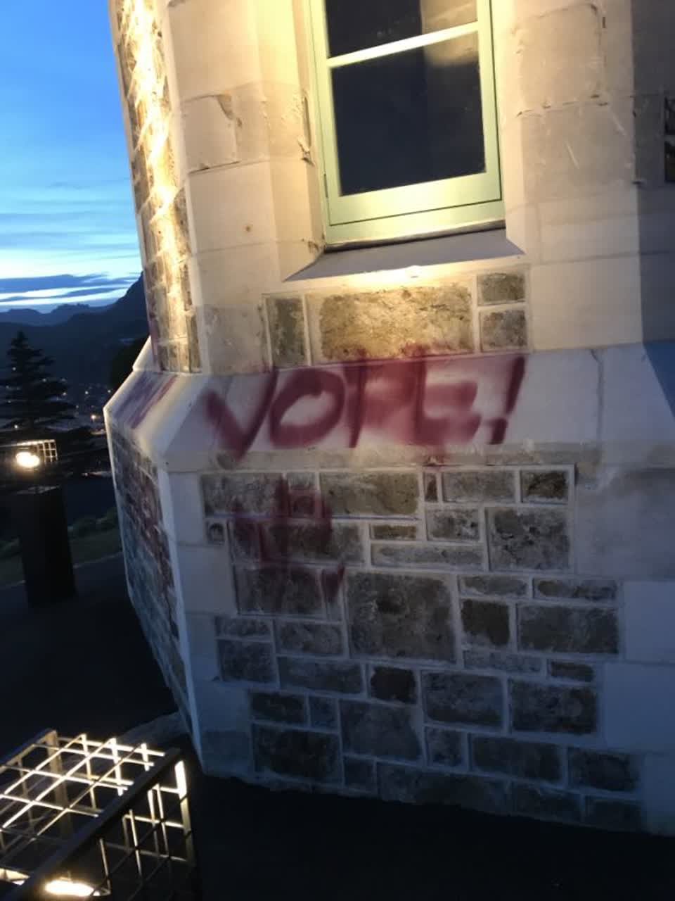 The photograph attached to this graffiti report