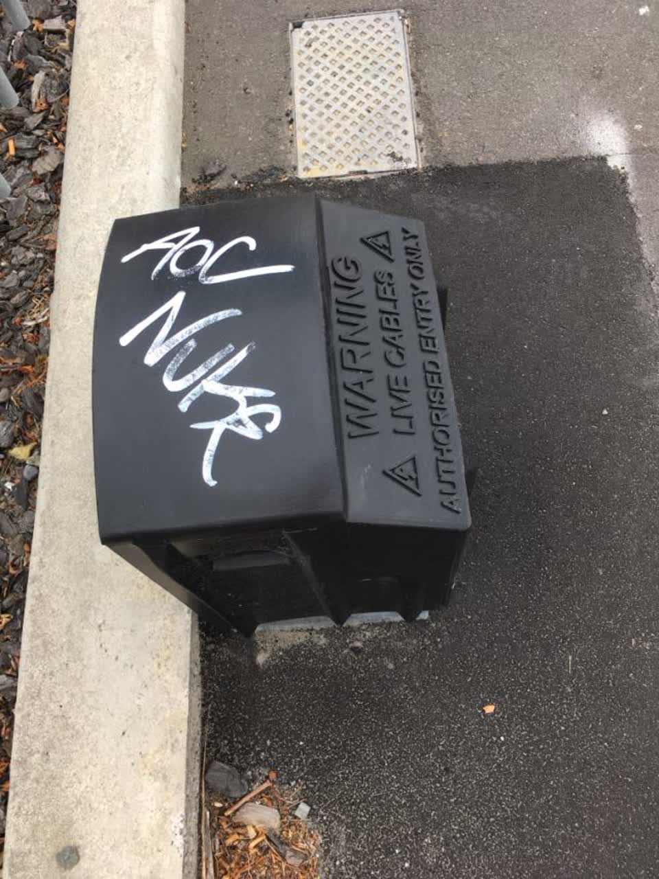 The photograph attached to this graffiti report