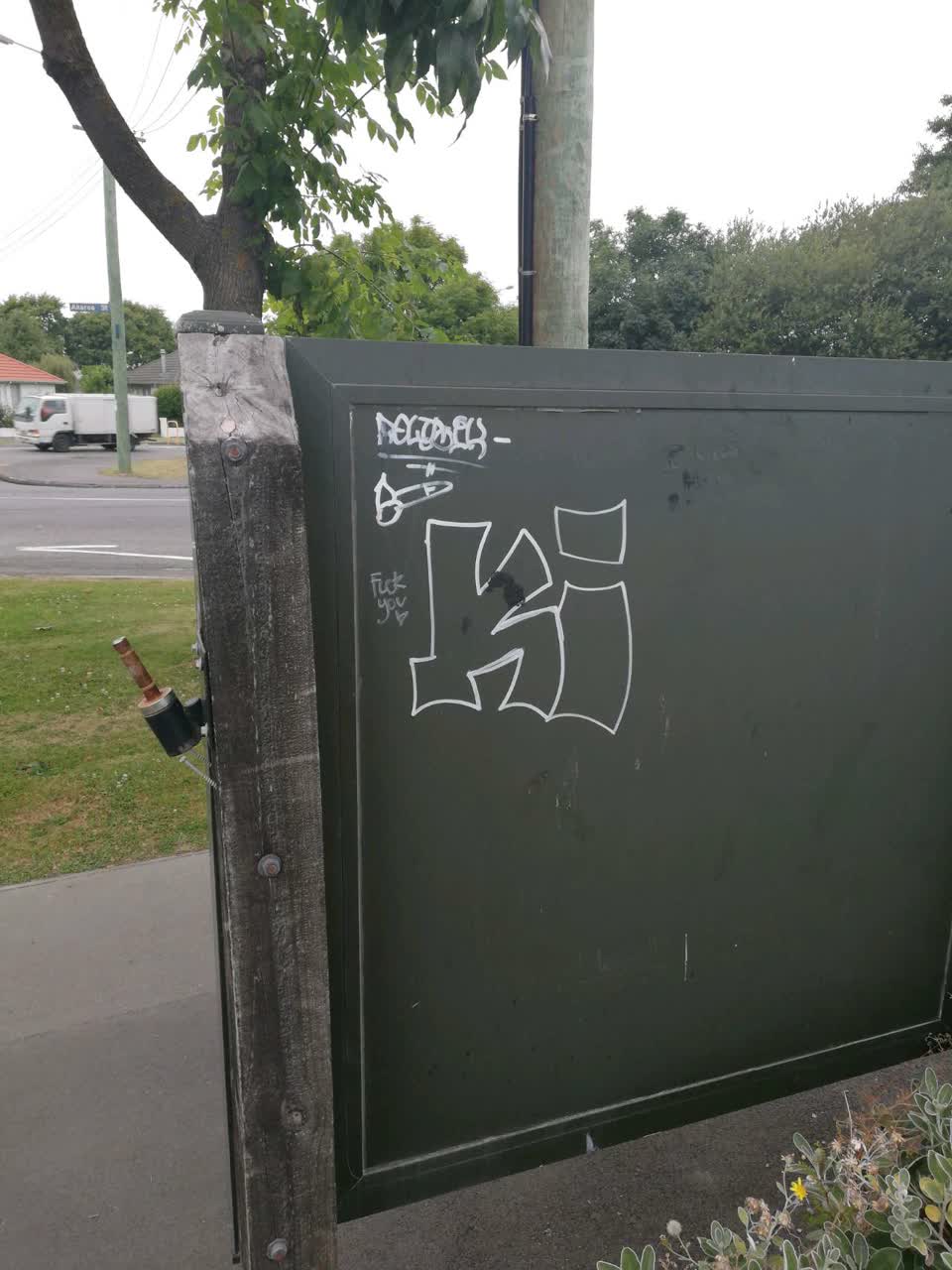 The photograph attached to this graffiti report