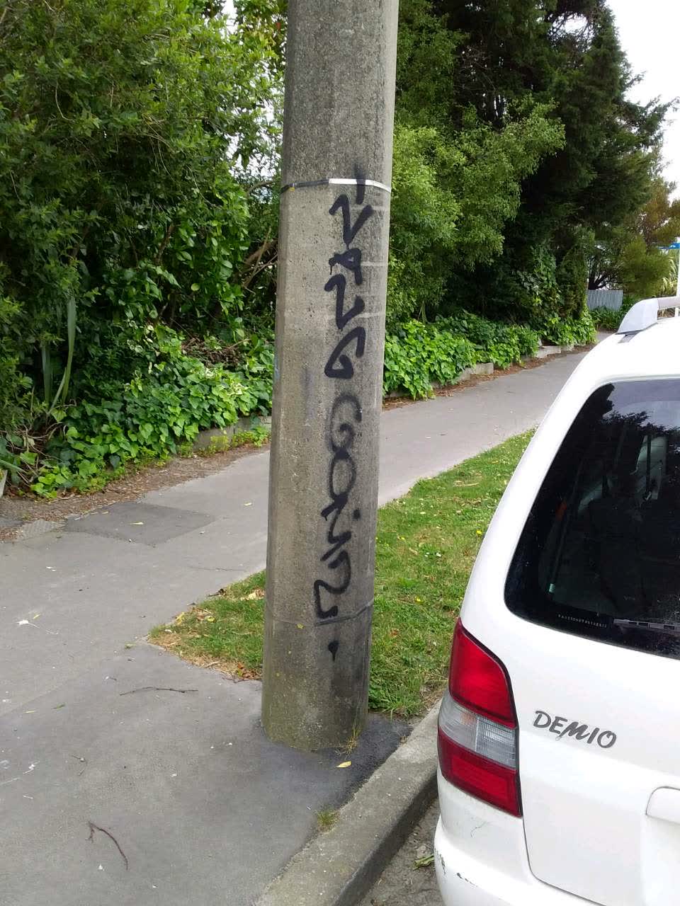 The photograph attached to this graffiti report