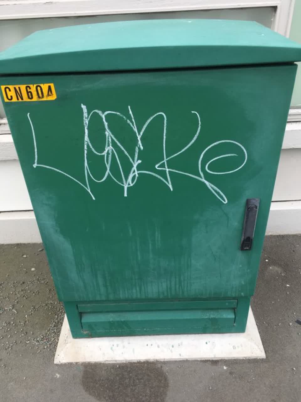 The photograph attached to this graffiti report