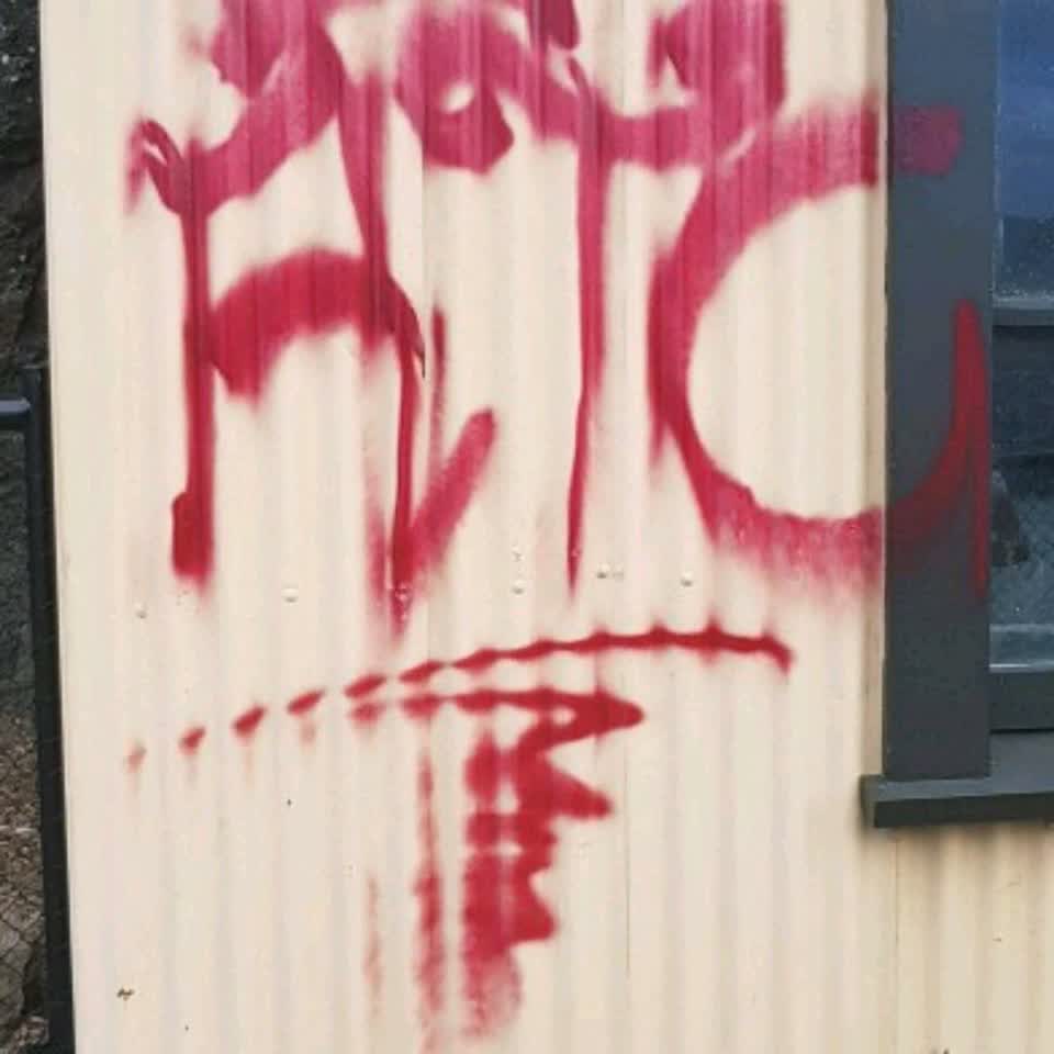 The photograph attached to this graffiti report