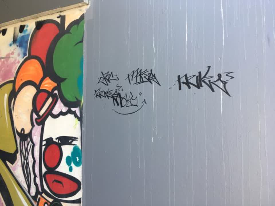 The photograph attached to this graffiti report
