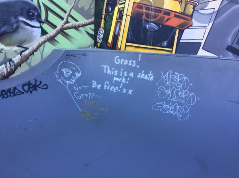 The photograph attached to this graffiti report