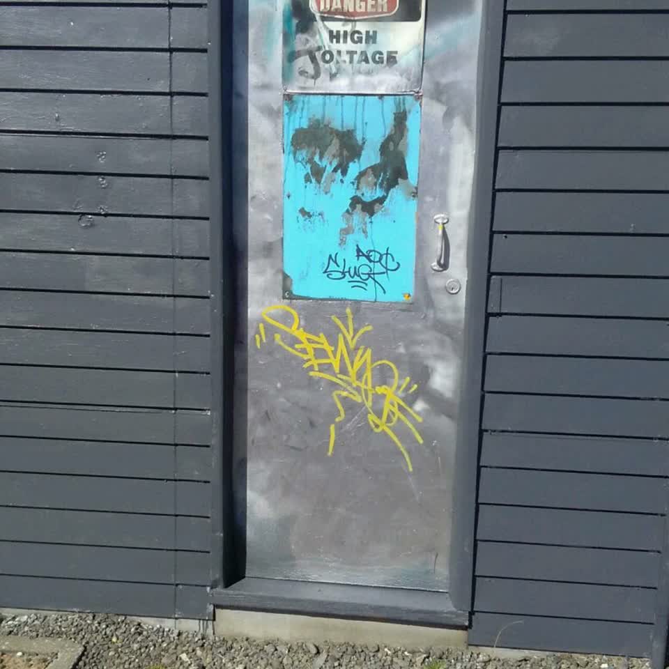 The photograph attached to this graffiti report