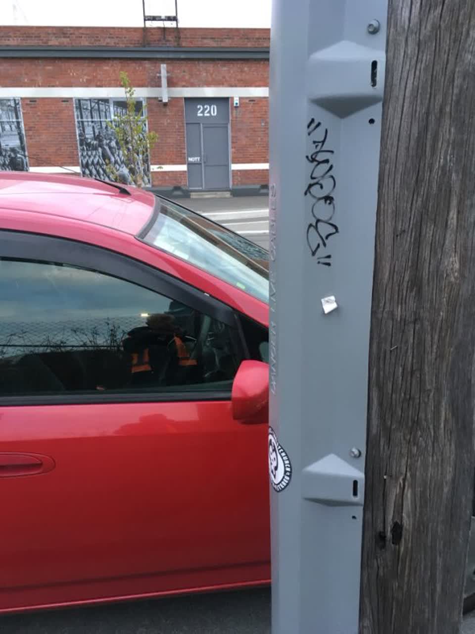 The photograph attached to this graffiti report