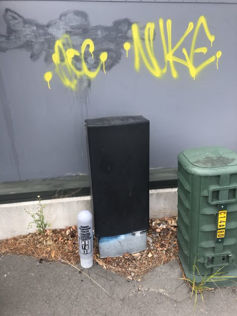 The photograph attached to this graffiti report