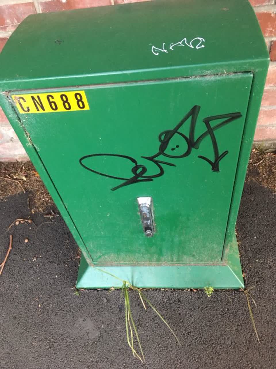 The photograph attached to this graffiti report