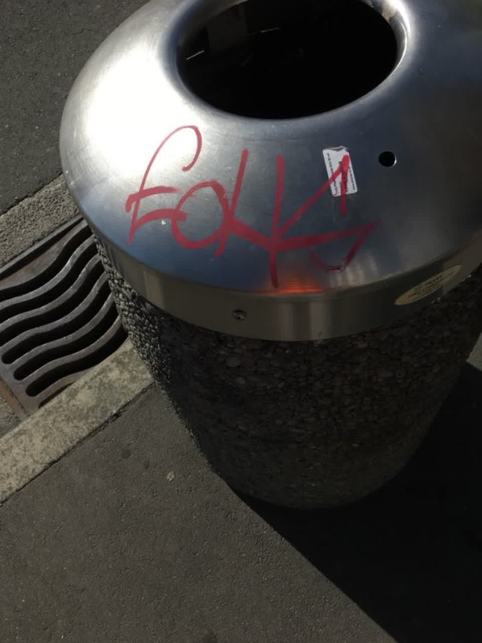 The photograph attached to this graffiti report
