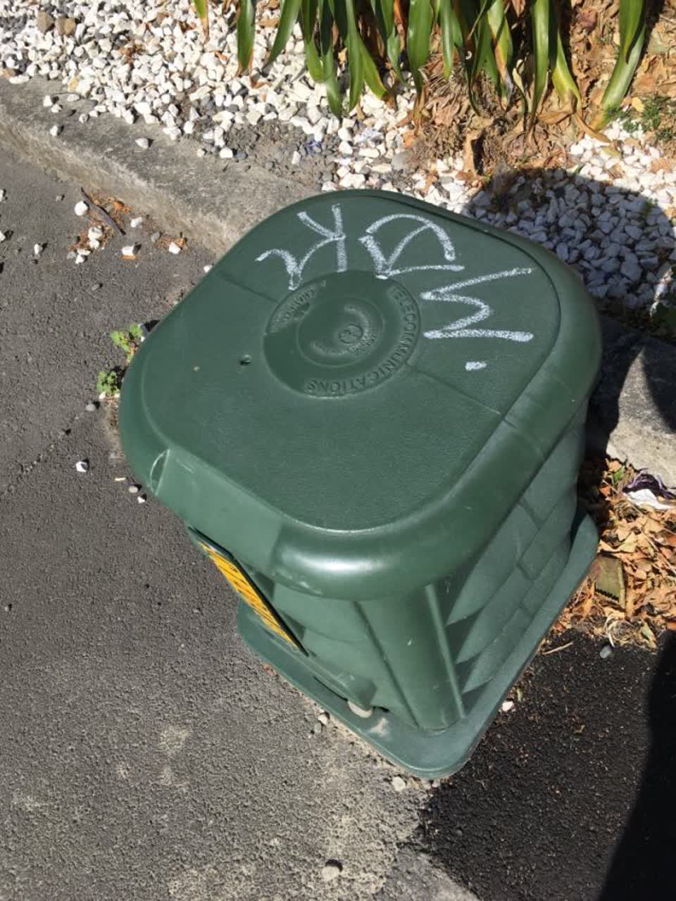 The photograph attached to this graffiti report