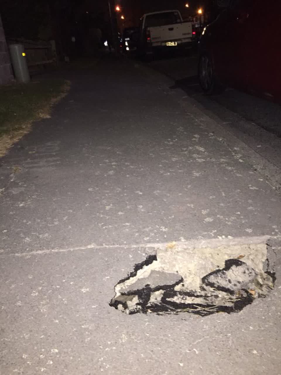The photograph attached to this roading/streets report