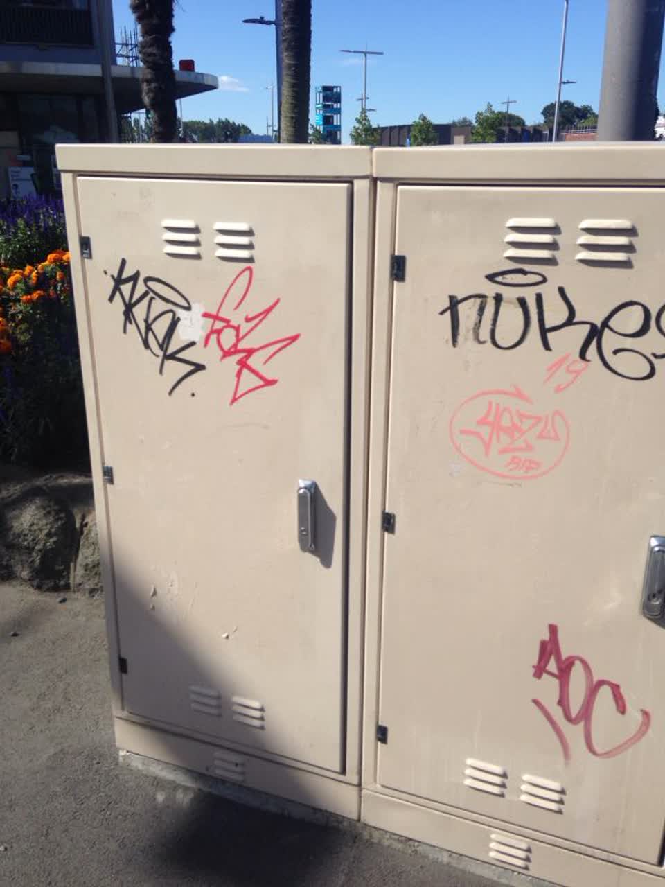 The photograph attached to this graffiti report