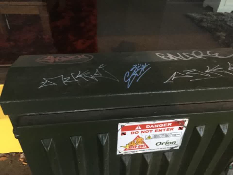 The photograph attached to this graffiti report