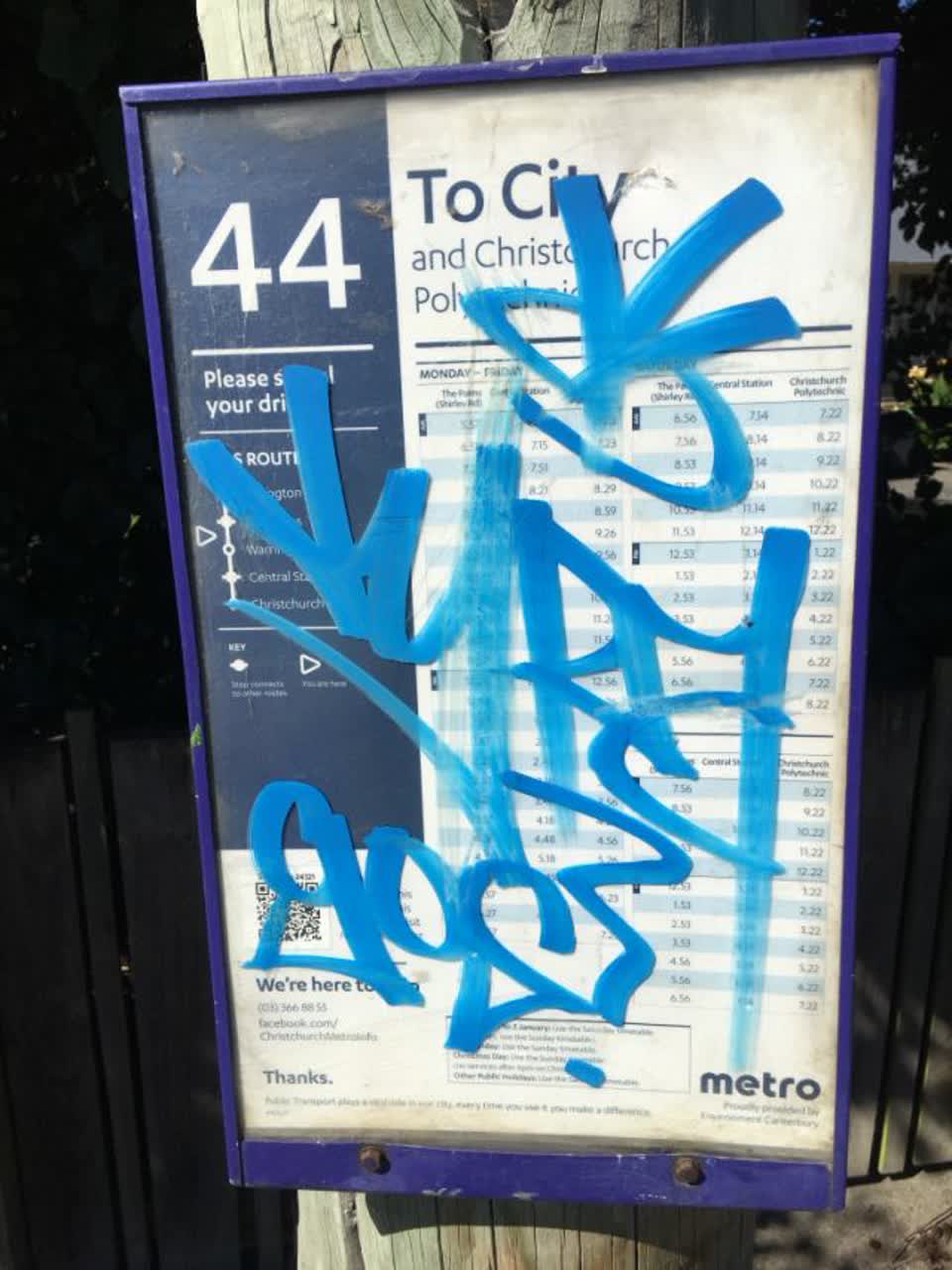 The photograph attached to this graffiti report