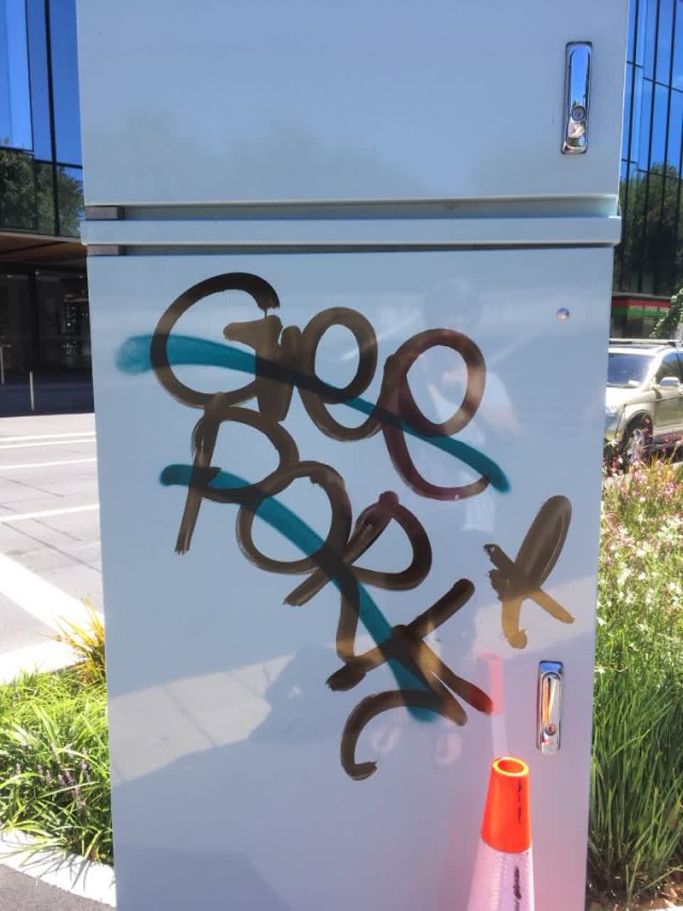 The photograph attached to this graffiti report