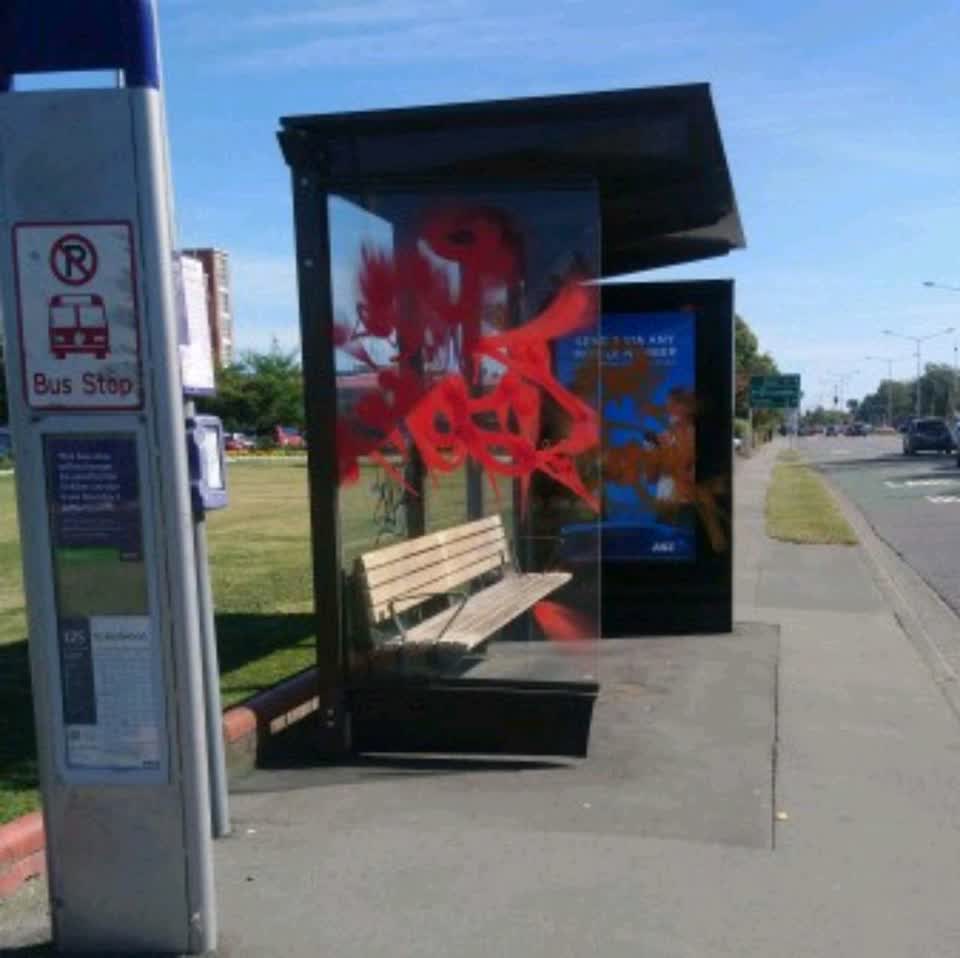 The photograph attached to this graffiti report