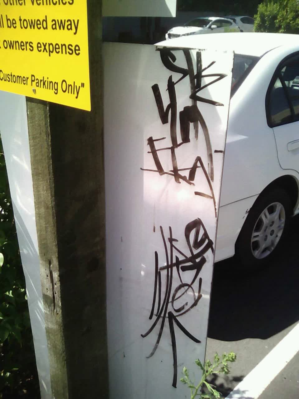 The photograph attached to this graffiti report
