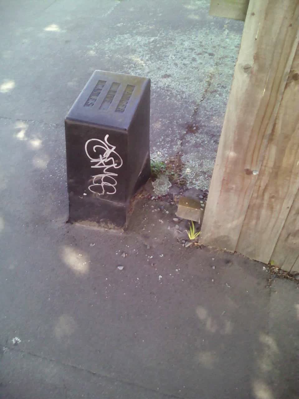 The photograph attached to this graffiti report