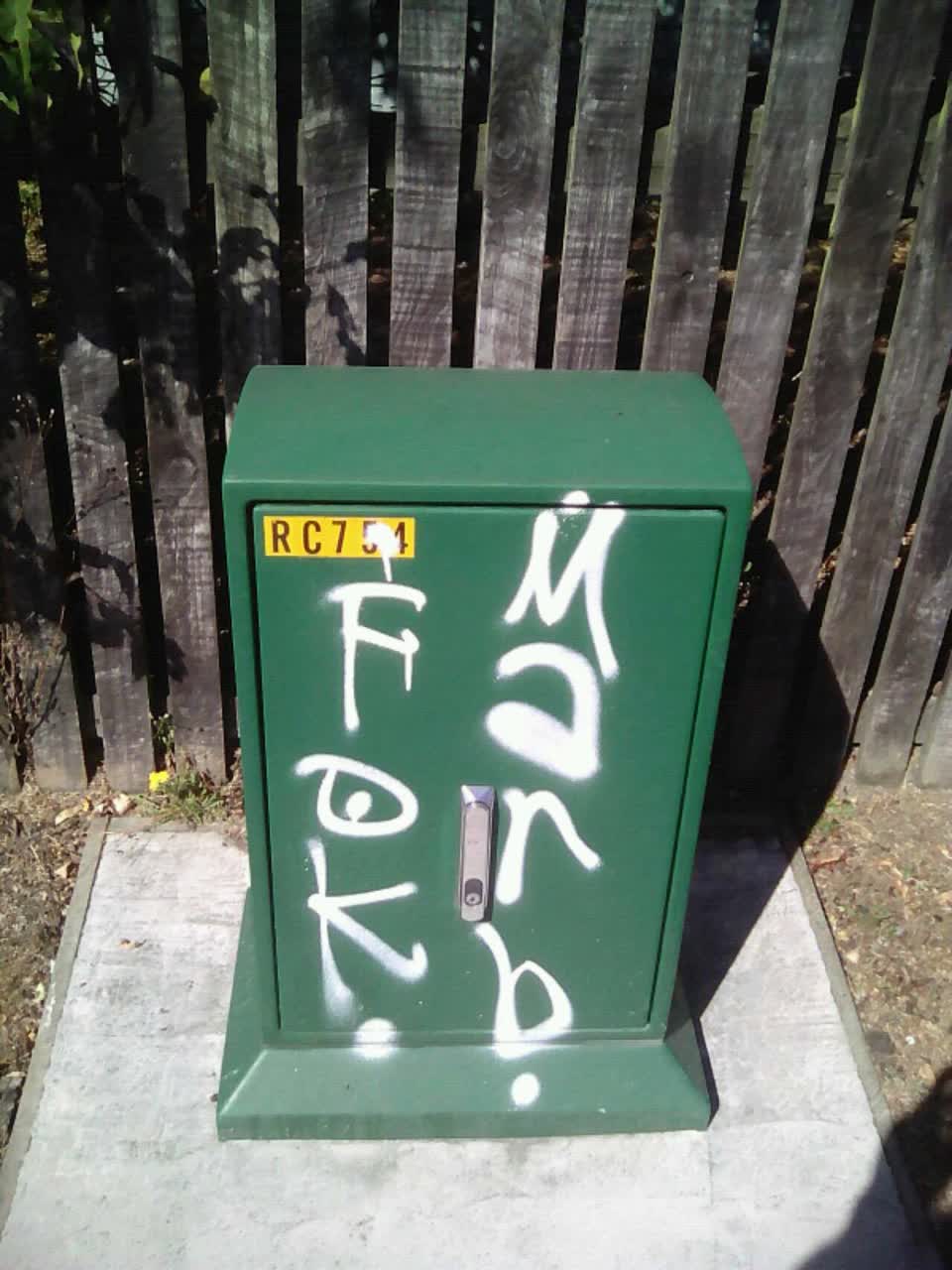 The photograph attached to this graffiti report