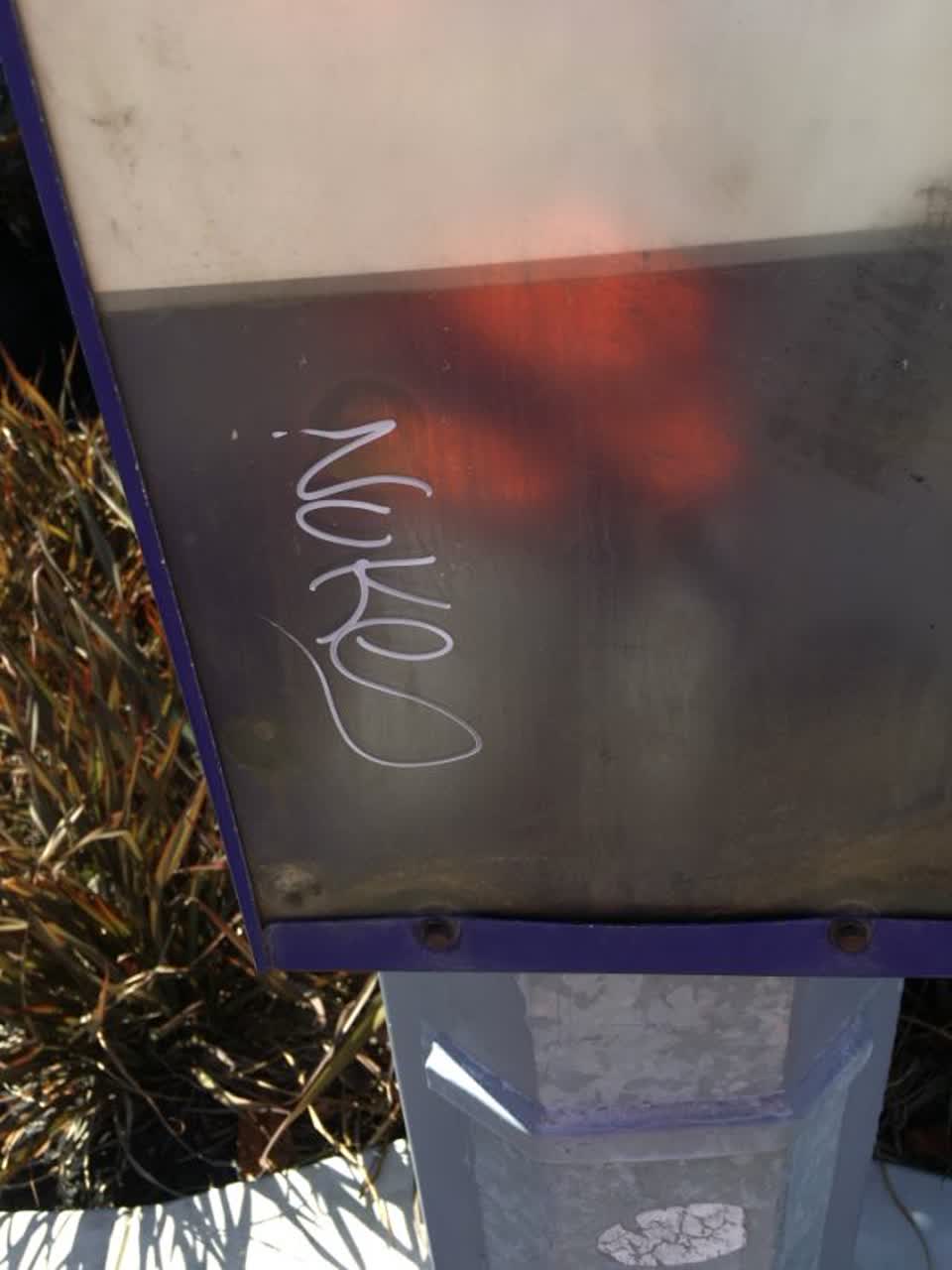 The photograph attached to this graffiti report