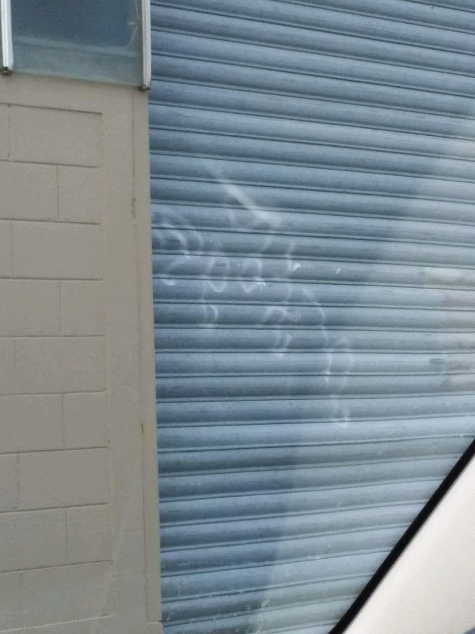 The photograph attached to this graffiti report