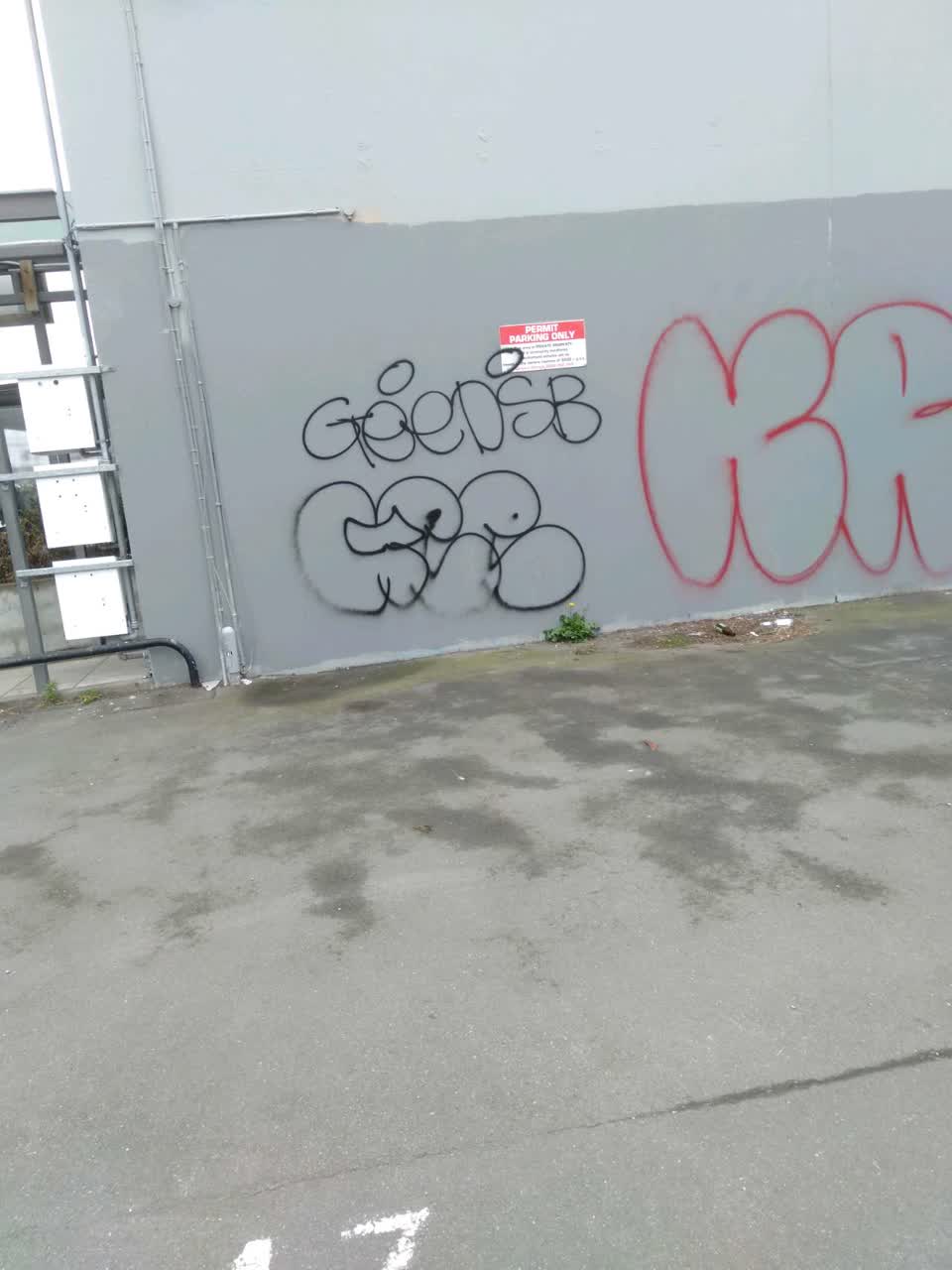 The photograph attached to this graffiti report