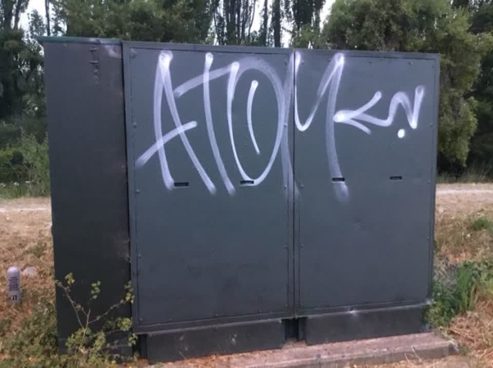 The photograph attached to this graffiti report