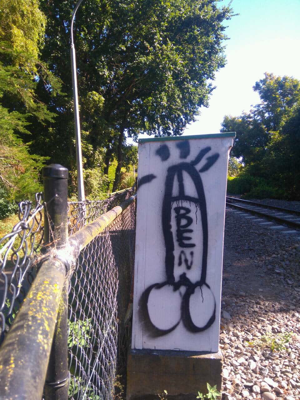 The photograph attached to this graffiti report
