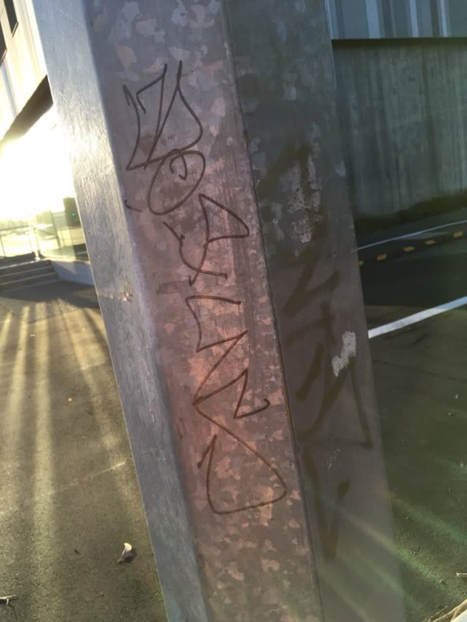 The photograph attached to this graffiti report