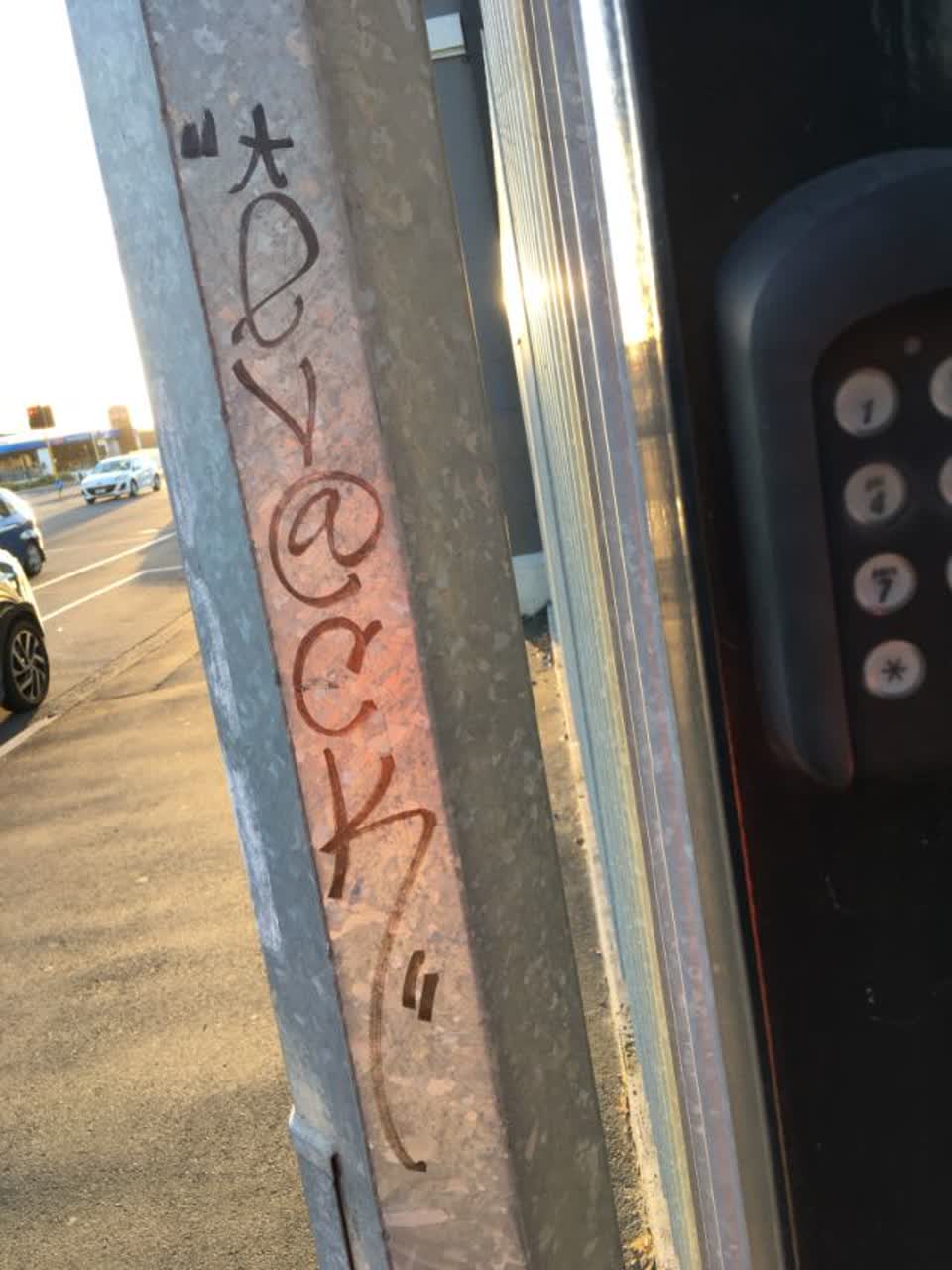 The photograph attached to this graffiti report