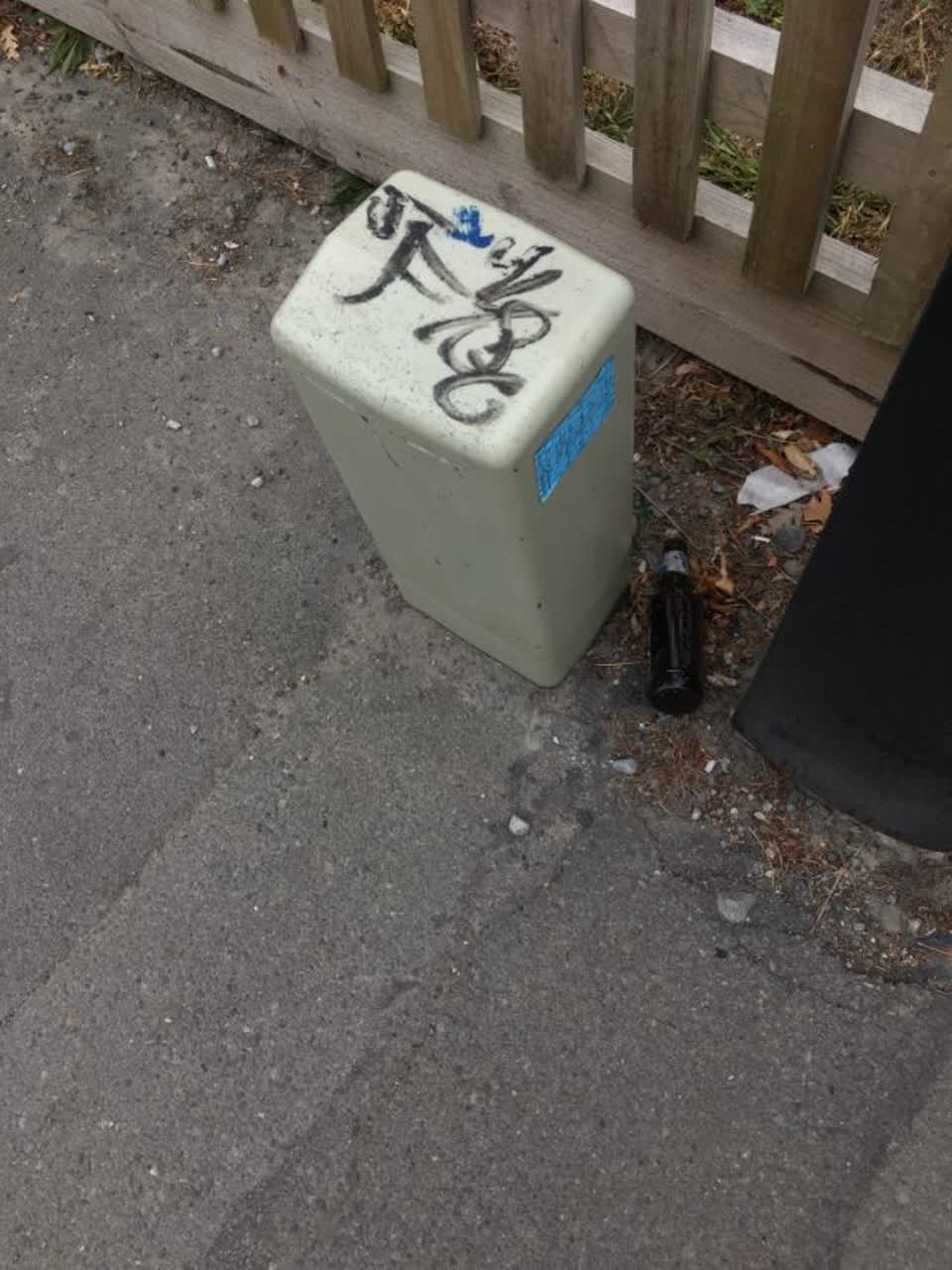 The photograph attached to this graffiti report