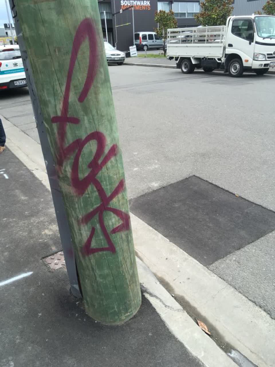 The photograph attached to this graffiti report