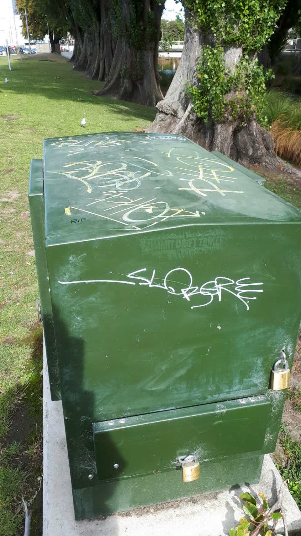 The photograph attached to this graffiti report