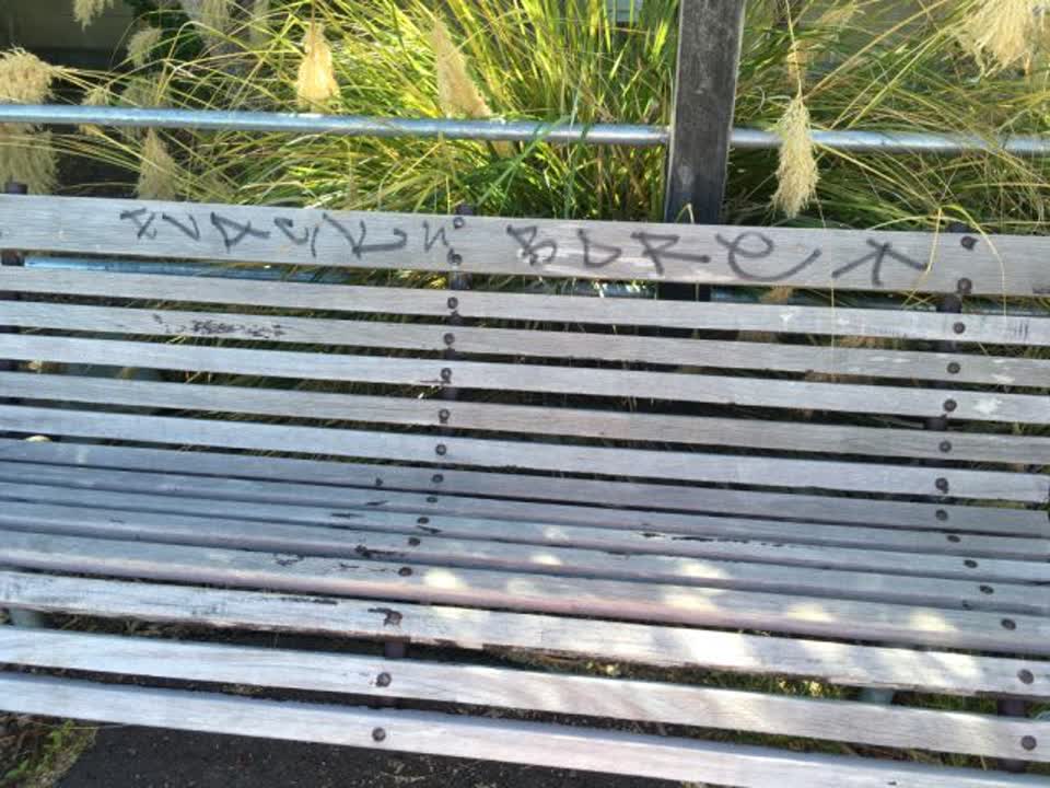 The photograph attached to this graffiti report