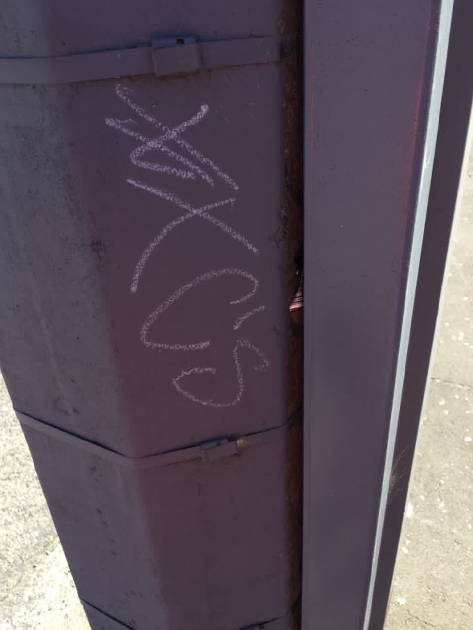 The photograph attached to this graffiti report