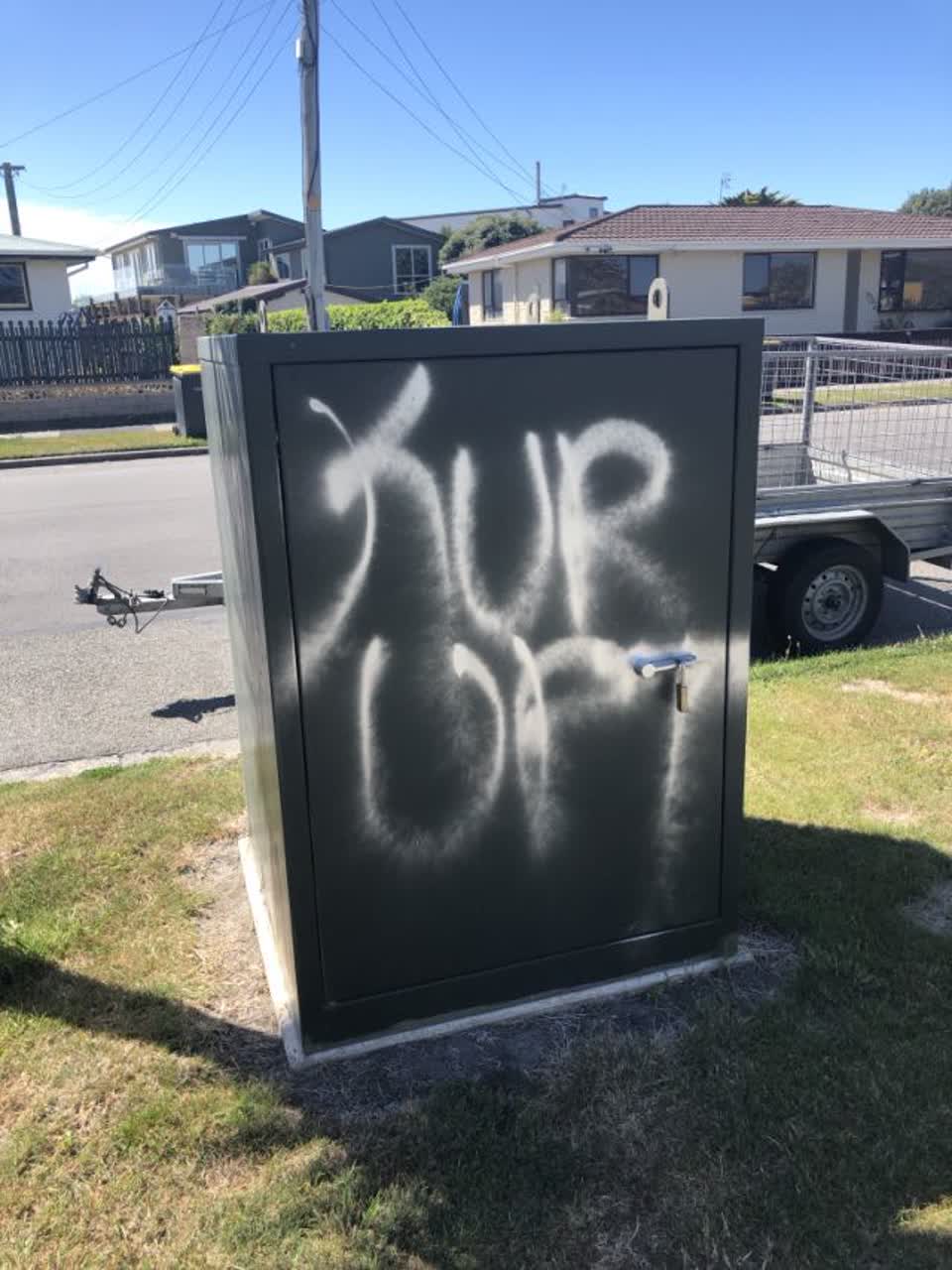 The photograph attached to this graffiti report