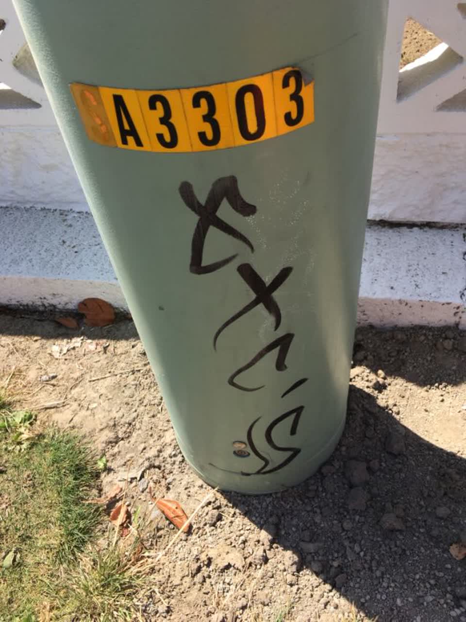 The photograph attached to this graffiti report