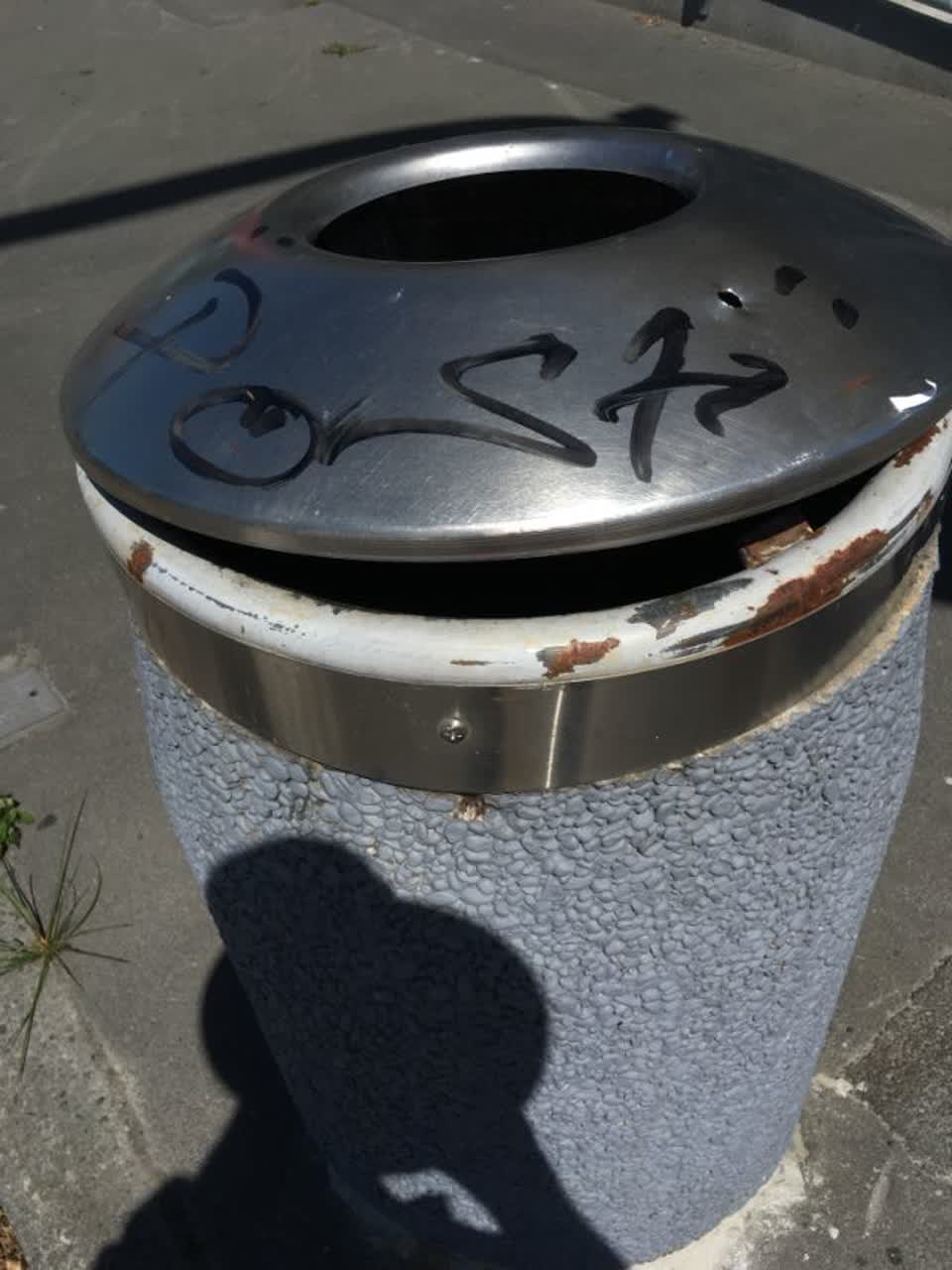 The photograph attached to this graffiti report