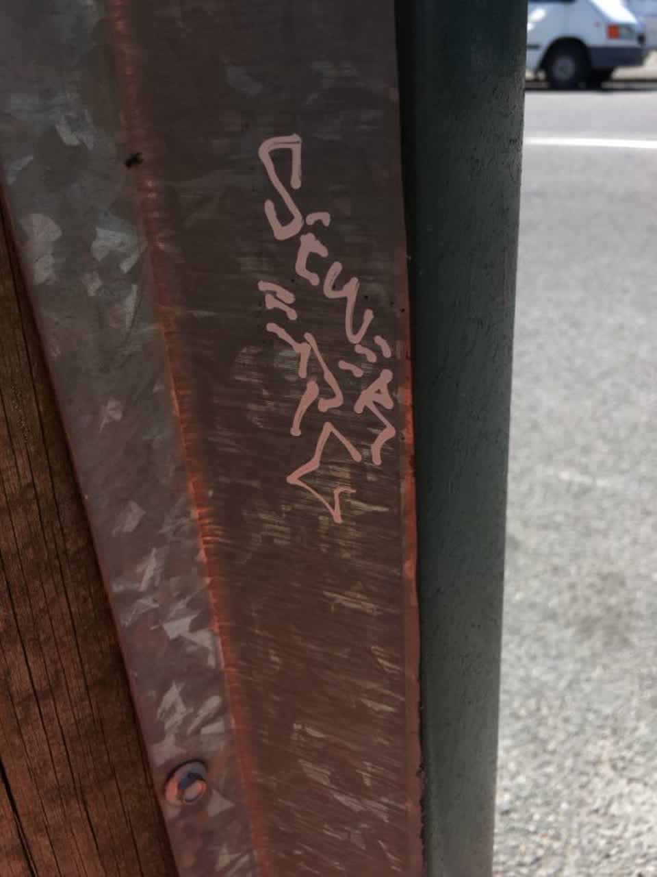The photograph attached to this graffiti report
