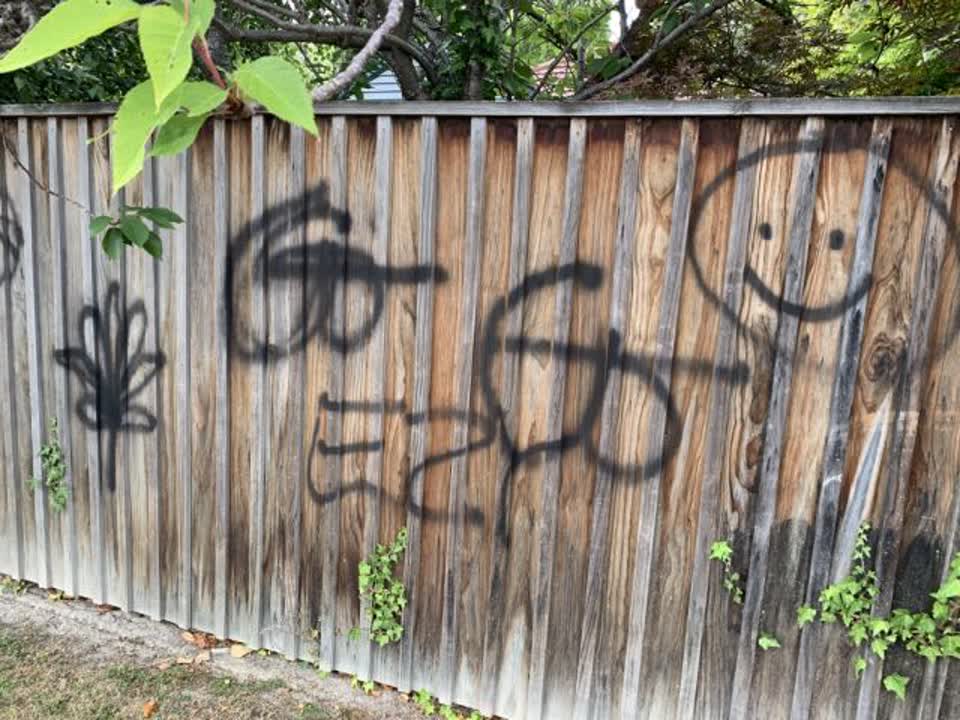 The photograph attached to this graffiti report