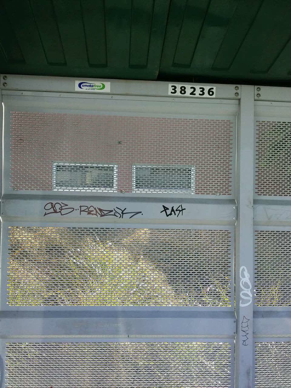 The photograph attached to this graffiti report