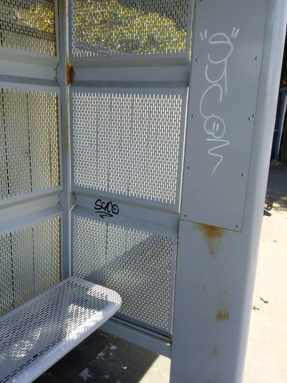 The photograph attached to this graffiti report