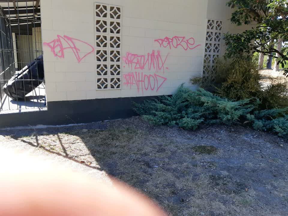The photograph attached to this graffiti report