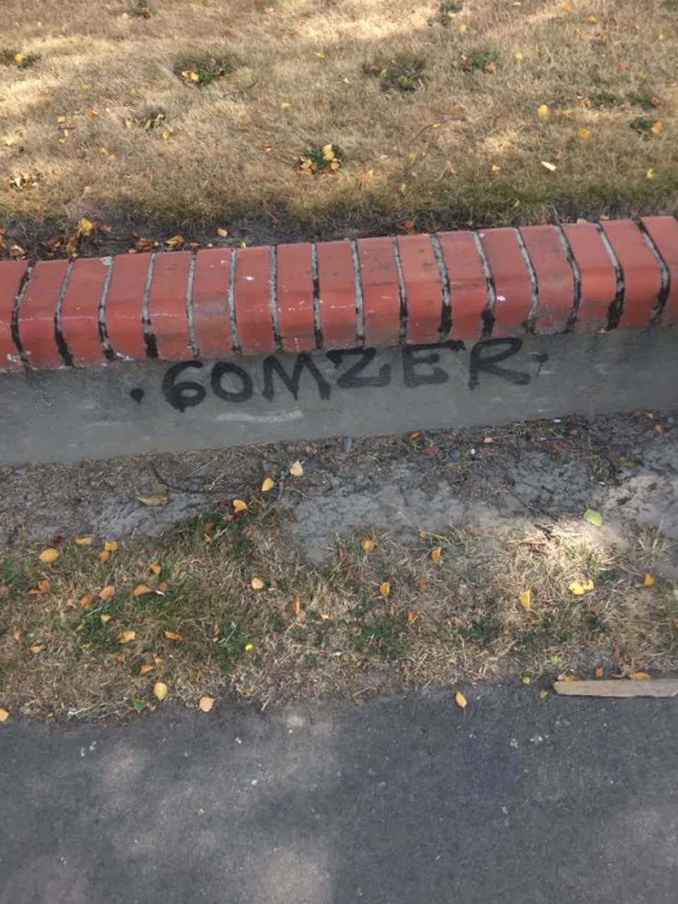 The photograph attached to this graffiti report